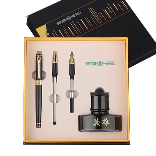 【纪念礼物】HERO/英雄官方旗舰钢笔大鹏展翅套装铱金美工尖宝珠笔男士高档礼盒商务办公礼品送礼墨水笔1078