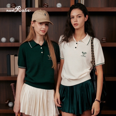 NowRose针织短袖运动Polo衫