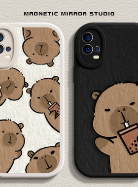 适用opporeno11手机壳k11新款vivox100pro卡皮巴拉iqoo12液态findx7硅胶一加ace水豚neo9软9男s18女x80保护套