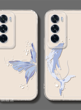 适用OPPOk12手机壳一1加13新款reno13pro蝴蝶鲸鱼findx8透明真我硅胶GT7/6卡通ACE5软K10男A1女a57/a32保护套