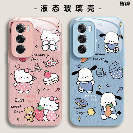 适用OPPOfindx8手机壳reno13pro新款一1加13猫咪狗狗K12玻璃真我硅胶GT7/6情侣ACE5硬K10男A1女a57/a32保护套