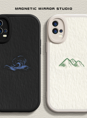 适用vivos18手机壳k11新款opporeno11山峰大海iqooz9液态findx7硅胶一加ace个性neo9软x100pro男12女80保护套