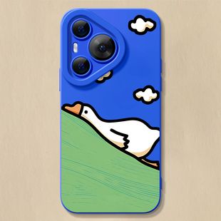 适用华为Pura70手机壳mate80新款 8se9软x50i男40女30套 nova11蓝天大鹅mate50液态荣耀80pro70硅胶p50pro个性