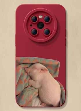 适用华为P50手机壳mate80新款nova11睡觉香猪mate50液态荣耀80pro70硅胶Pura70pro可爱8se9软x50i男40女30套