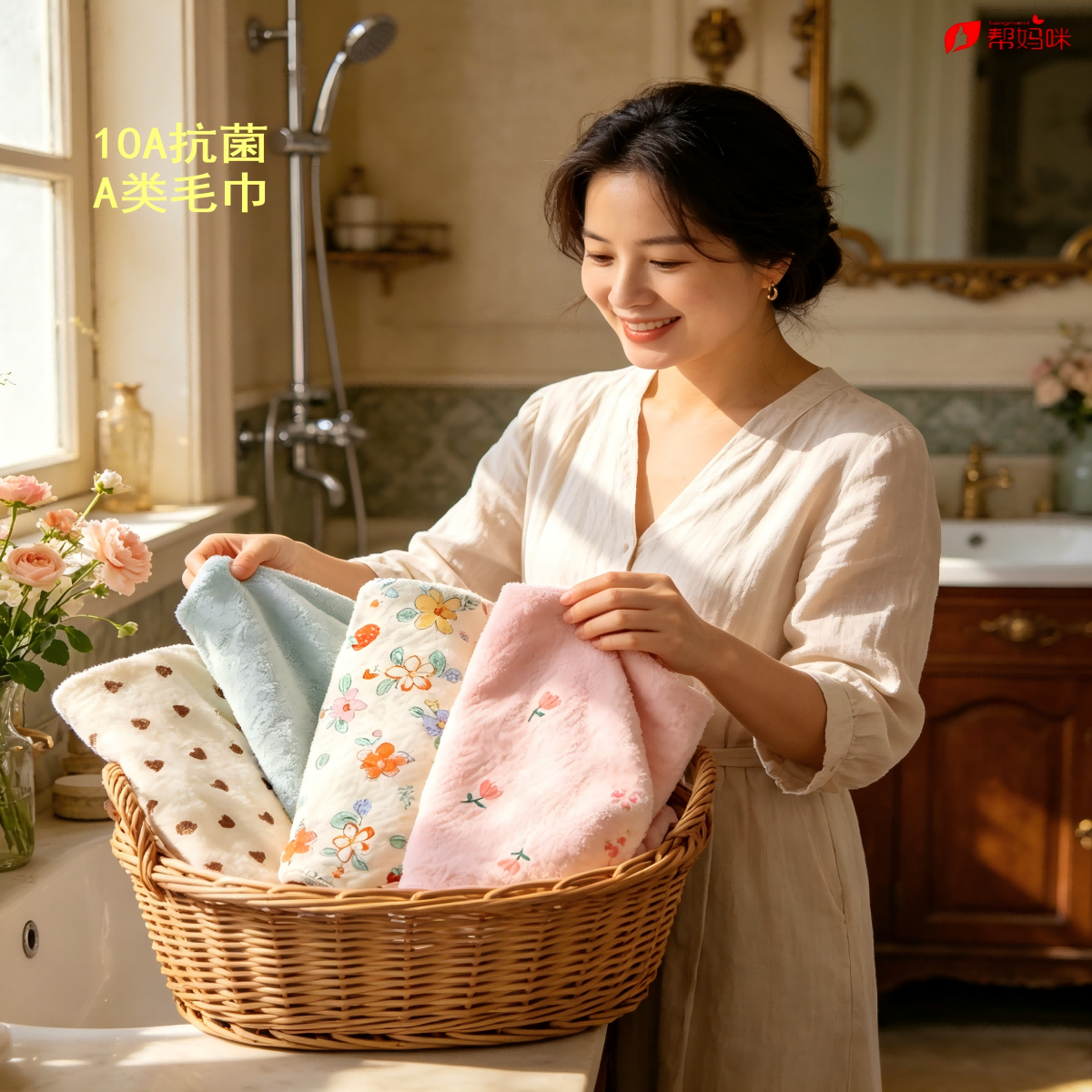 帮妈咪私处纯棉毛巾纱布方巾女性孕妇专用私密擦洗屁屁股儿童宝宝