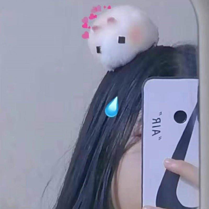 可JCA爱毛小兔发夹女绒光遇cos头饰前绒额刘海头顶夹无痕一字发子