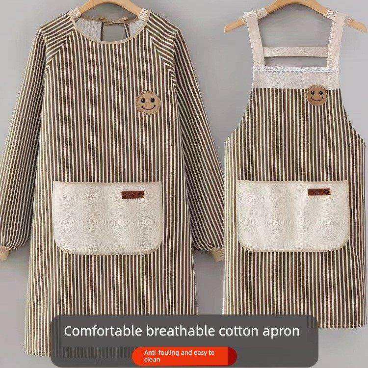 日本罩衣女成人2025长袖围裙家用厨房工作服护衣做饭围腰春秋款男