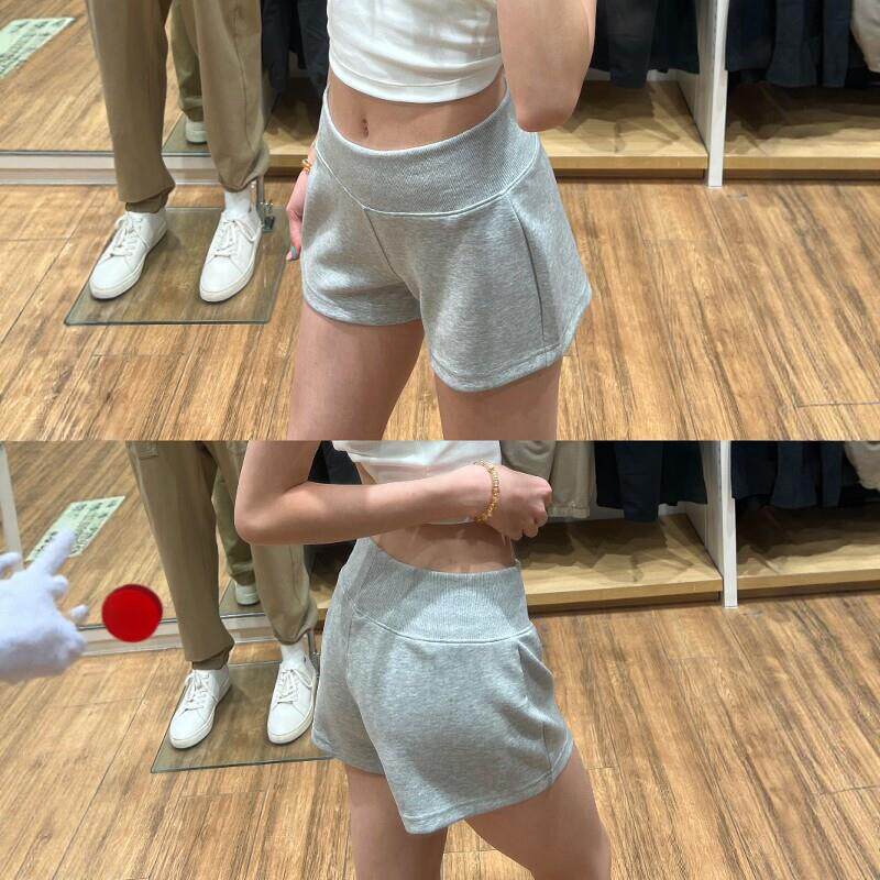 灰色短裤女外穿夏休闲裤阔腿裤子运动裤辣妹高腰a字显瘦热裤2025