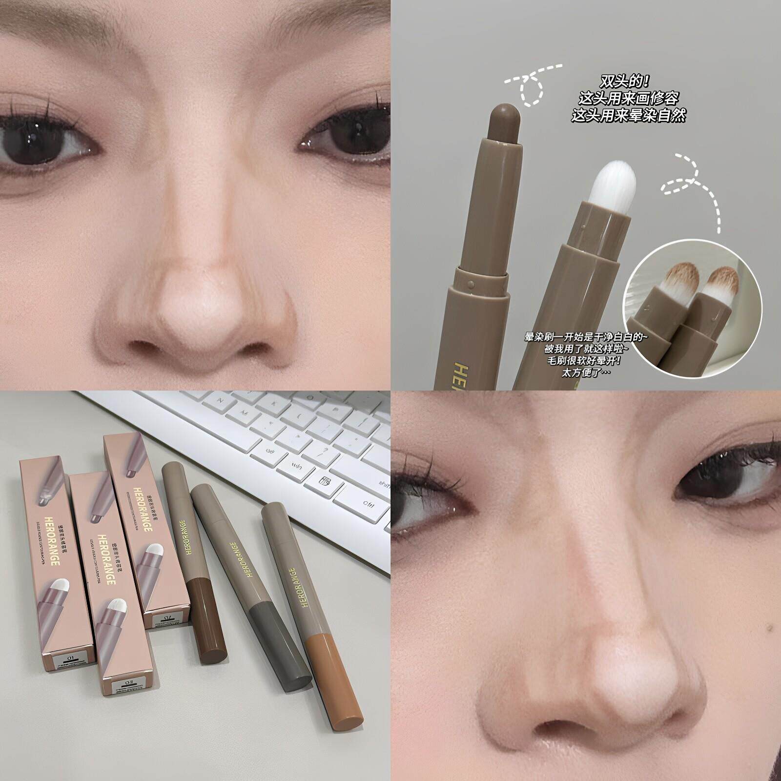 自带晕子染!双头两CFS用修容棒防水防汗鼻影刷阴影侧影新手卧蚕