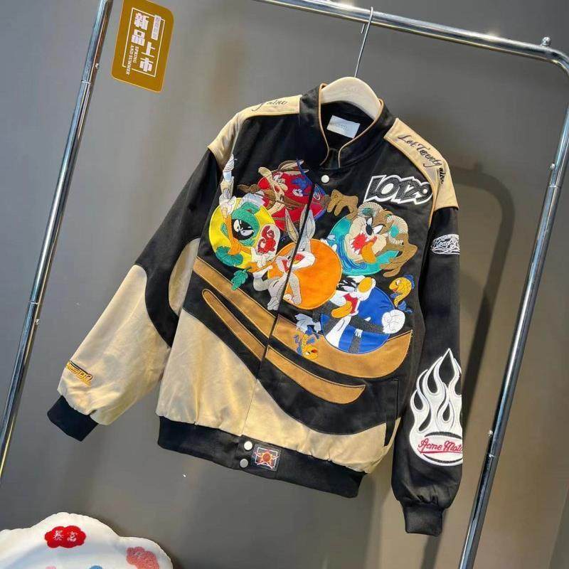 棒球服外套重工刺绣美式红色