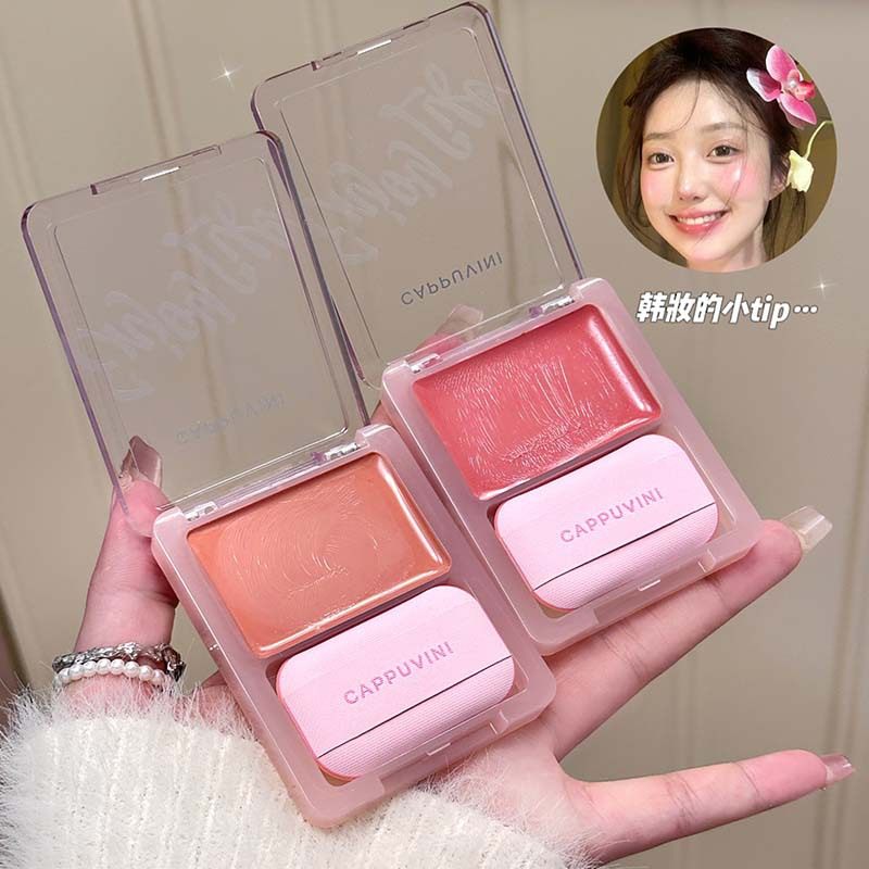 Cappuvini元气光感腮红膏 膨胀色少女感粉粉腮红自然水润