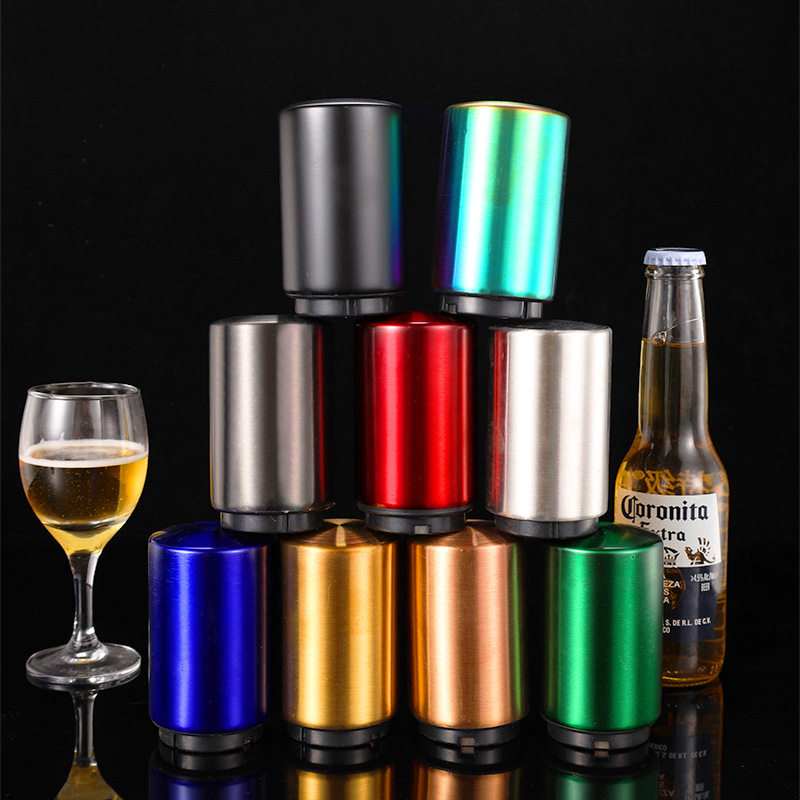 不锈钢自动啤酒开瓶器酒吧开酒器按压式开盖器一秒开瓶省力秒开瓶