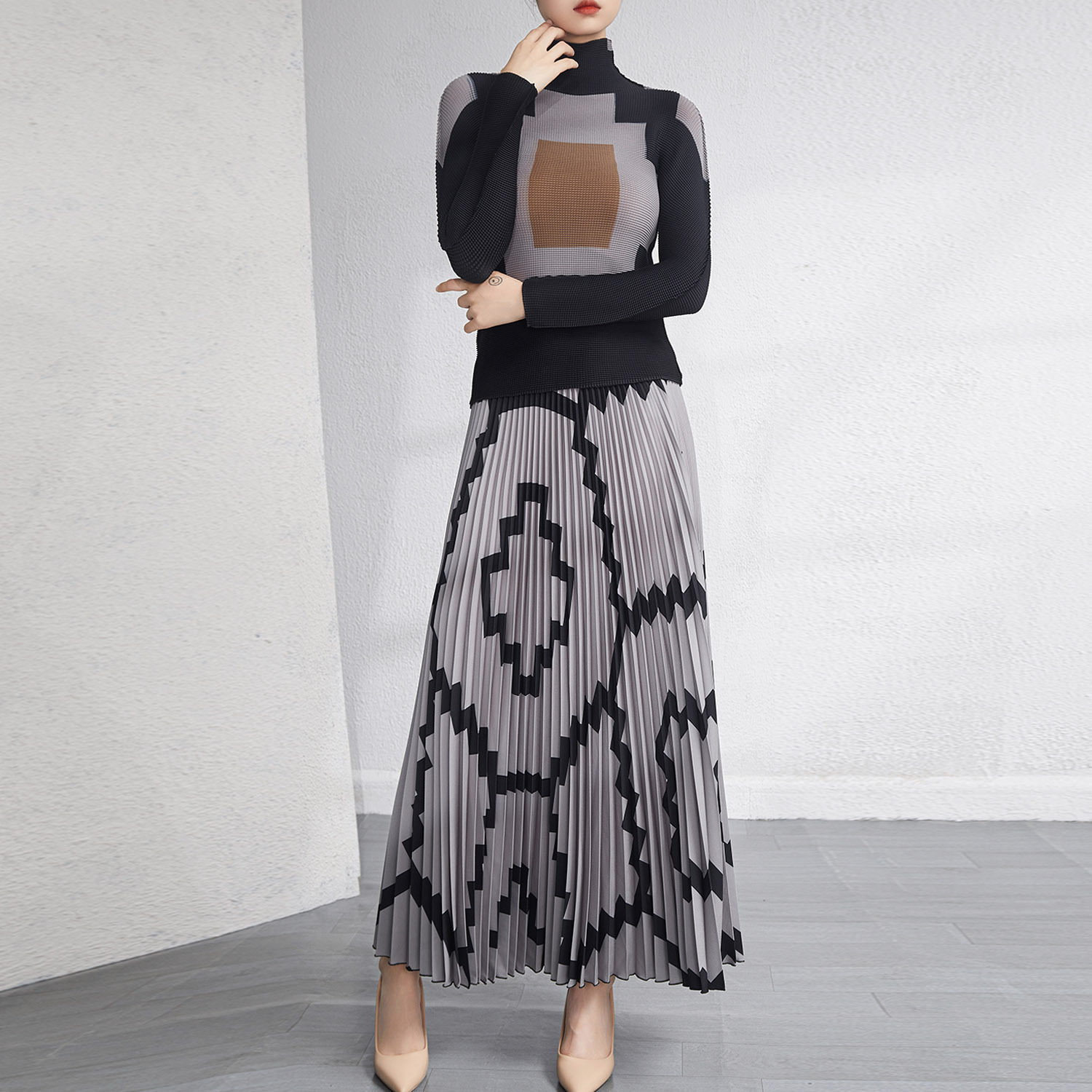 欧洲站春款女装2024年新款时尚气质休闲套装女高级感半裙两件套装