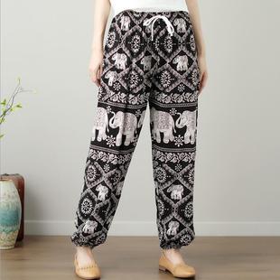 Elephant print harem pants women beach pants哈伦裤女沙滩裤