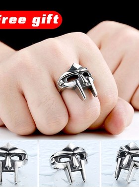 Classic Retro MF DOOM Mask Rings For Men Gladiator Punk Styl
