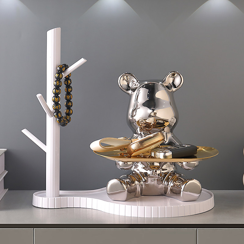 网红入户玄关钥匙收纳摆件置物架轻奢客厅进门口鞋柜爱心熊装饰品,家居饰品,桌面摆件,淘宝优惠券,粉丝福利购,淘宝优惠卷