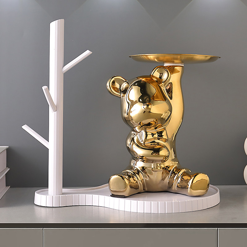 沛纳丽爱心熊摆件入户玄关钥匙收纳托 托盘进门口鞋柜客厅家居装,家居饰品,桌面摆件,淘宝优惠券,粉丝福利购,淘宝优惠卷