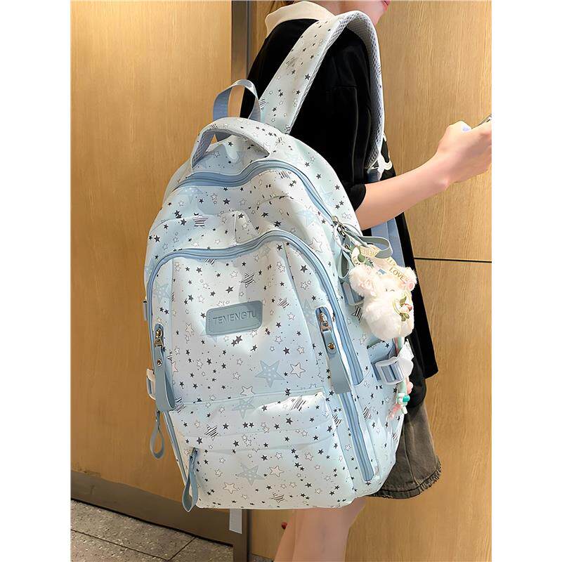 减负书包初中生女生高颜值大容量小学生三到五六年级中学生双肩包