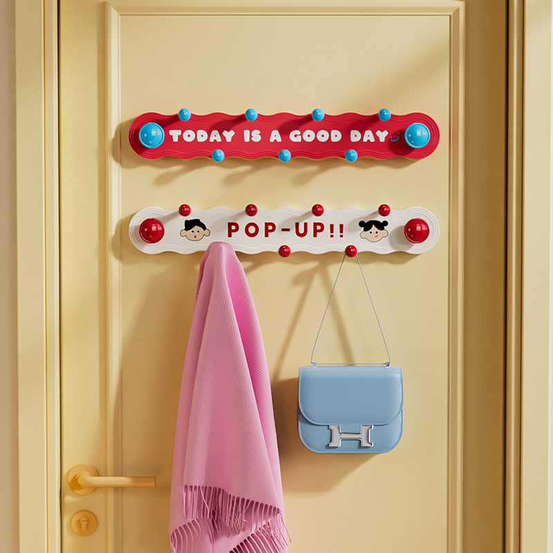 多巴胺吸盘门后挂钩免打孔浴室厨房玄关卧室挂衣架排钩衣帽置物架