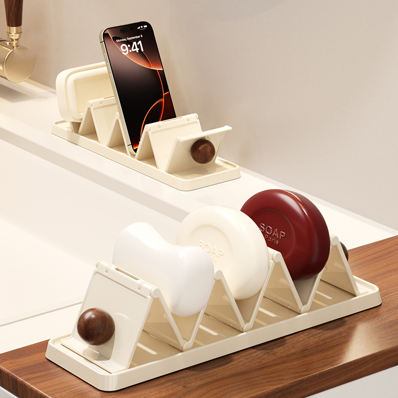 中古波浪分格肥皂盒吸盘壁挂式香皂沥水盒2026款家用卫生间置物架