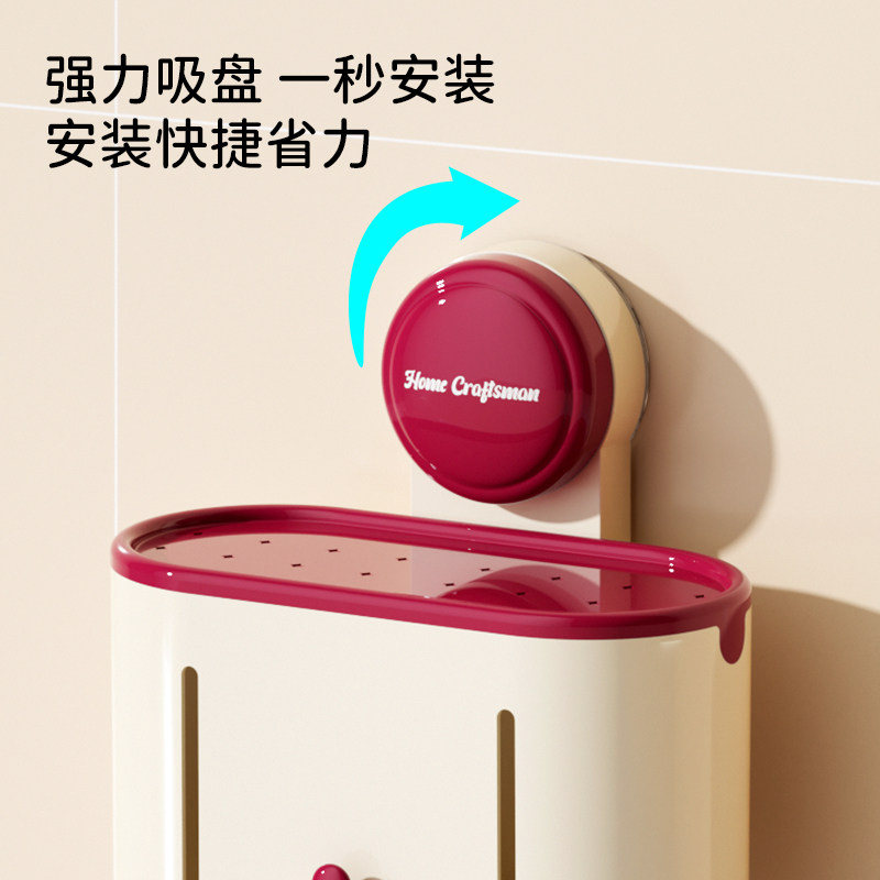 吸盘双格保鲜膜收纳盒冰箱食品保鲜罩壁挂神器一次性保鲜袋收纳用