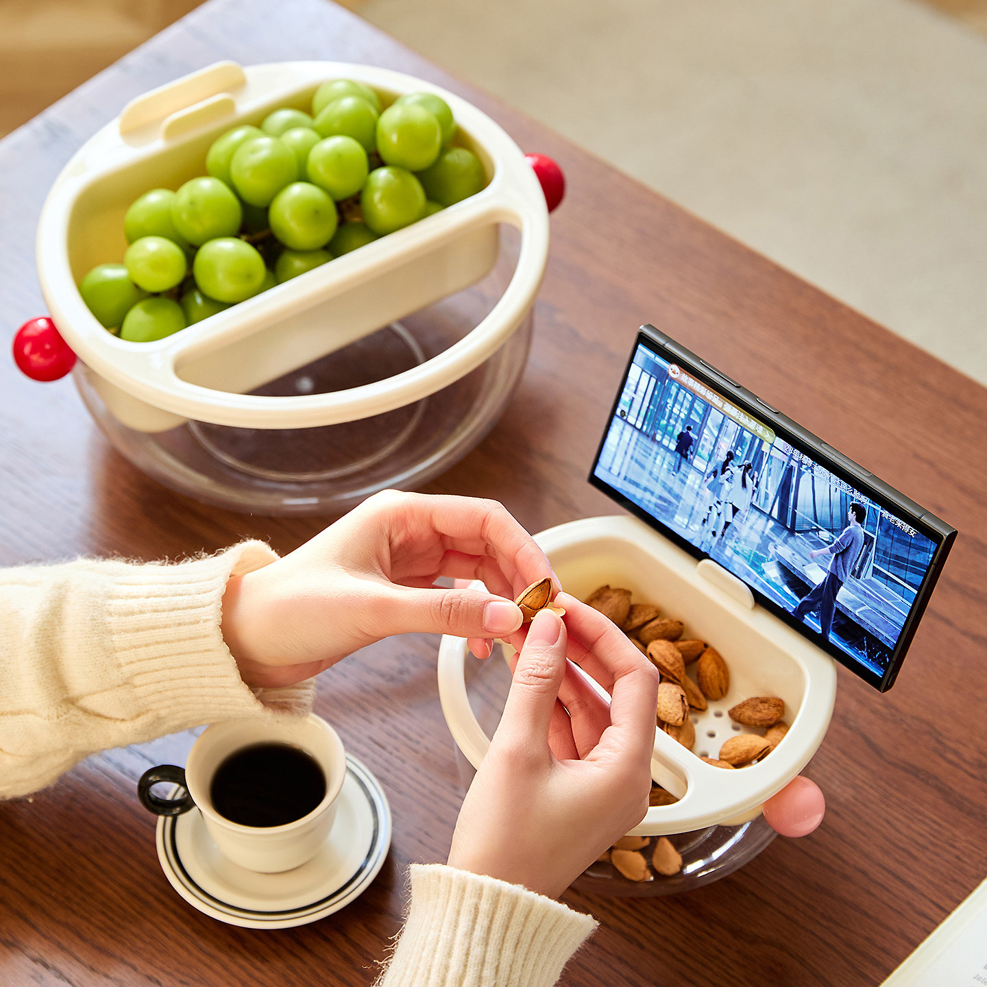 多功能果盘客厅茶几家用懒人高颜值水果盘沥水零食糖果坚果干果盘,餐饮具,果盆/果盘/果篮,淘宝优惠券,粉丝福利购,淘宝优惠卷