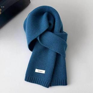 克莱因蓝色纯羊毛围巾女款2025新款冬季高级感韩系氛围感羊绒围脖