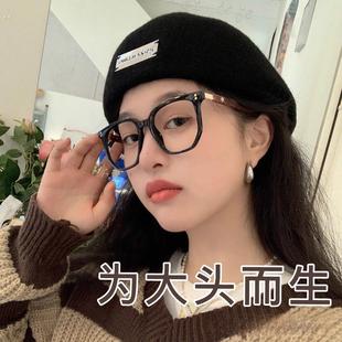 贝雷帽大头围帽子女毛呢反戴报童帽秋冬季高级感显脸小画家前进帽