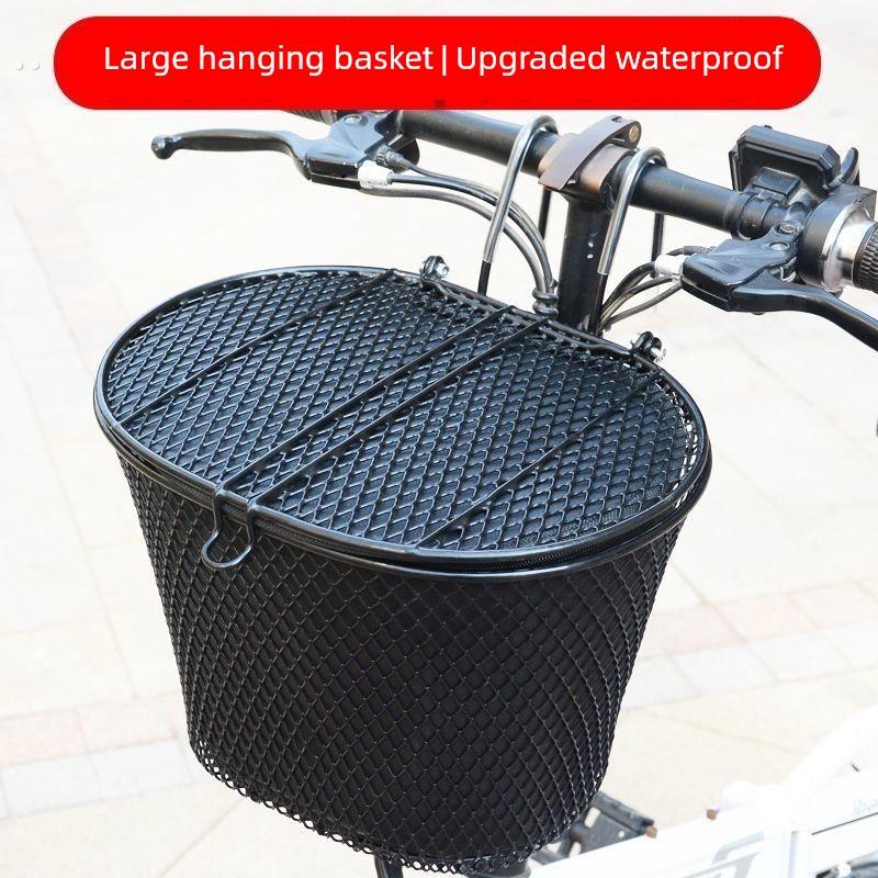 山地车可折叠电动自行车篮前车篓菜篮子加粗防水代驾挂蓝