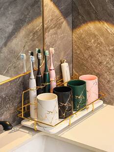 嗽口杯子陶瓷漱口杯情侣刷牙杯轻奢高端家用洗漱杯高级感牙刷杯