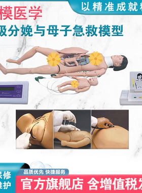 弘模HOM/F55高级分娩母子急救模型 模拟产前检查产中分娩和产后护理模型