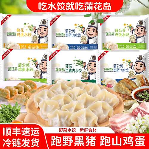 蒲花岛黑猪肉野菜水饺子