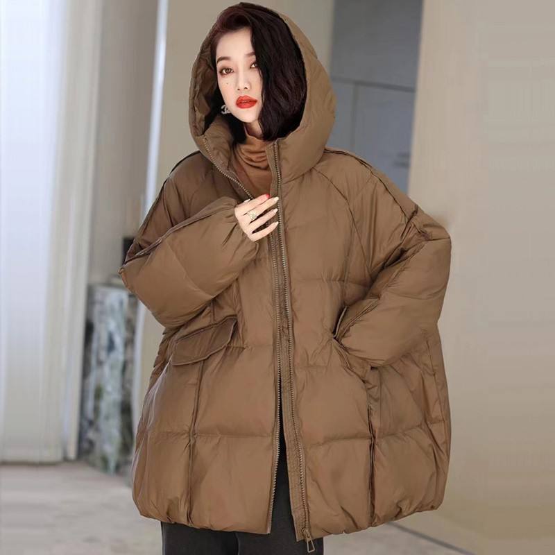 秋冬羽绒服女精品民族风文艺复古保暖白鸭绒连帽外套潮款50%