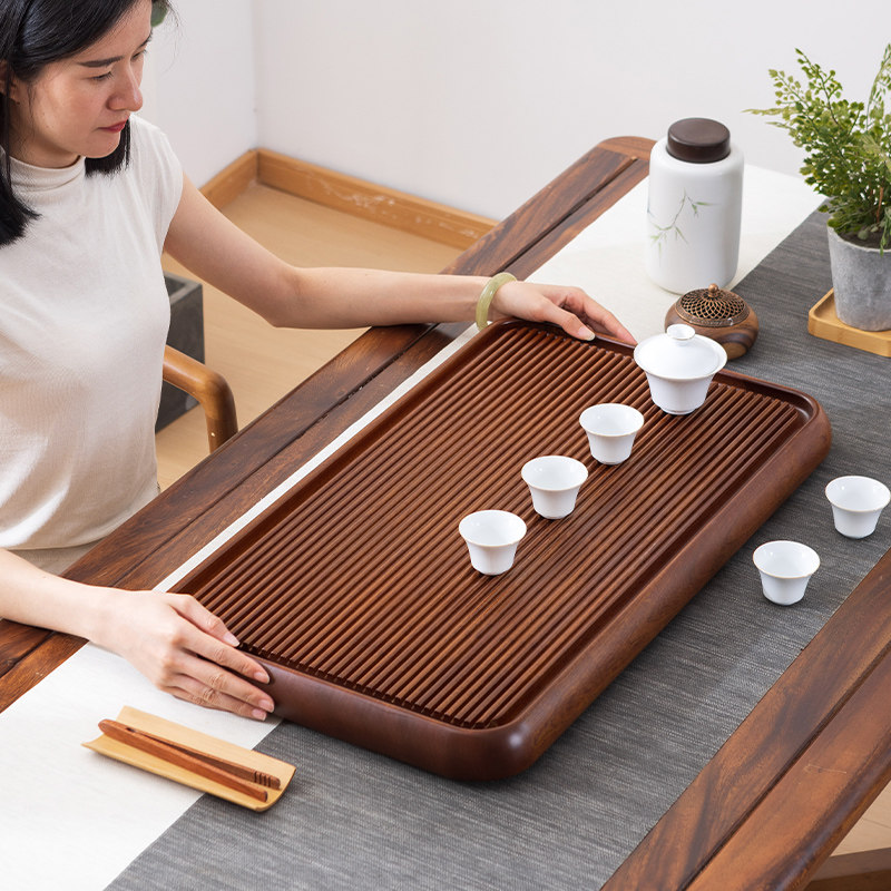 整块花梨实木茶盘2024新款家用干泡茶台小型办公室茶具茶海电木款