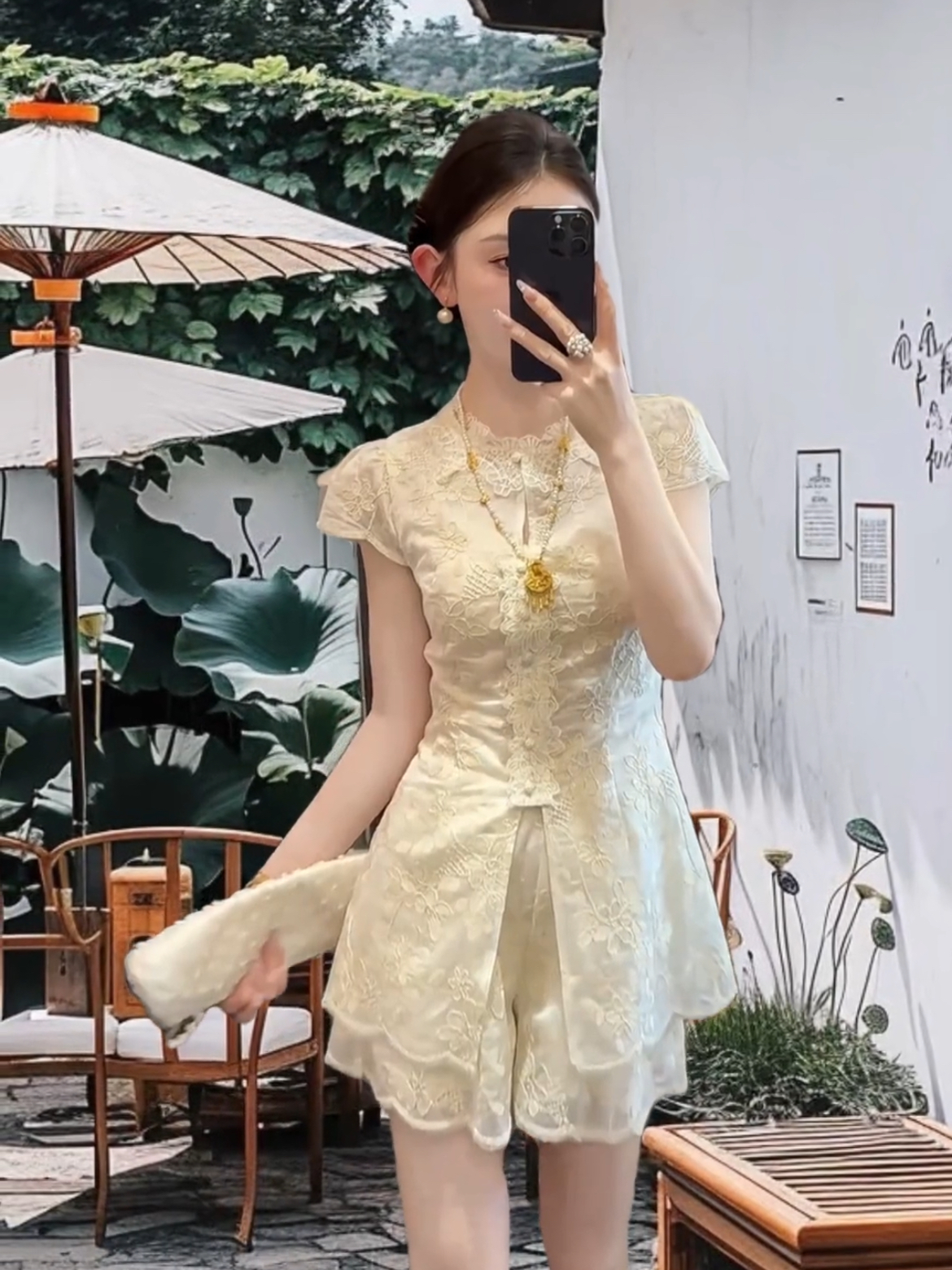 新中式设计提花精致洋气套装女夏