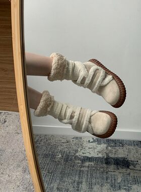 南在南方白色保暖厚底雪地靴女冬季2026新款外穿加绒加厚防滑棉鞋