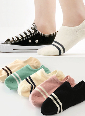 袜子女士船袜夏季薄款短袜女韩版吸汗防臭运动袜硅胶防滑隐形袜子