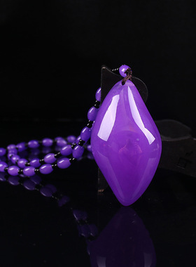 紫罗兰葫芦吊坠民族风毛衣链