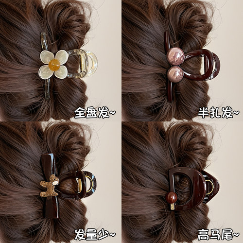 适合发量少的抓夹女中号高级感