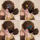 爱心毛绒刘海发夹女2025新款 高端成人碎发夹边夹侧边一字发卡头饰