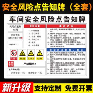 车间岗位安全风险点告知牌告知卡风险辨识告知牌岗位明白卡仓库工厂消防安全标识牌警示牌标志牌PVC定做