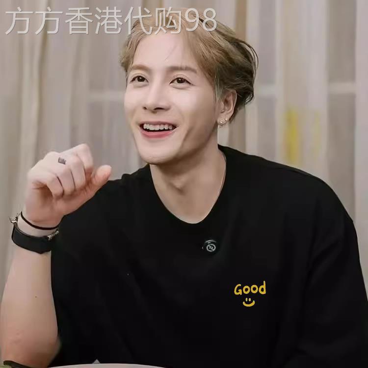香港潮牌王嘉尔同款good笑脸小众设计感短袖夏季男士情侣T恤黑白