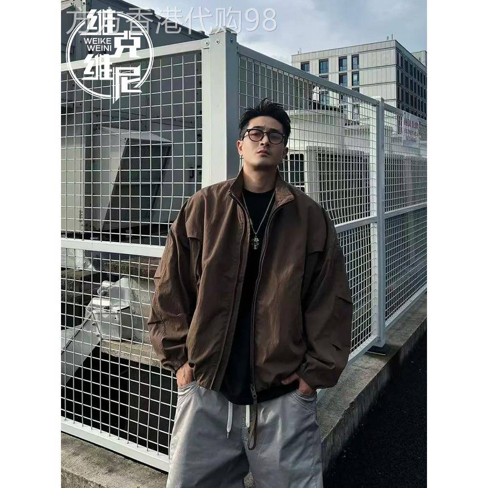 飞行员夹克男士秋季短款立领宽松工装外套美式潮牌痞帅宽松冲锋衣