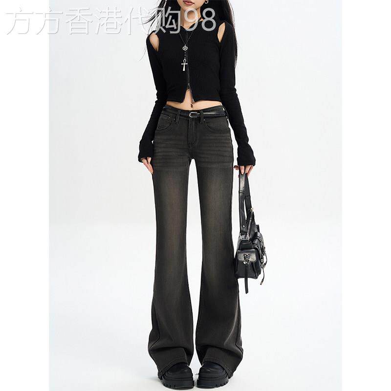 微喇牛仔裤女2025新款秋季小个子高腰修身显瘦复古马蹄喇叭裤子女