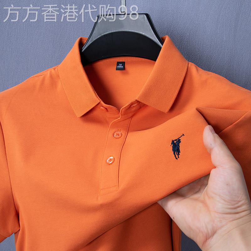 长袖POLO衫男2025春夏季新款纯棉翻领T恤衫商务休闲男士刺绣短袖