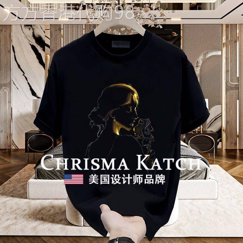 出口美国⭐Chrisma Katch~印花宽松休闲纯棉短袖T恤青年百搭上衣