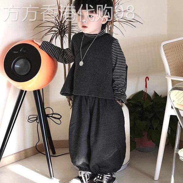 法国男童春装套装2025新款痞帅中小童宝宝春秋三件套儿童时髦童装