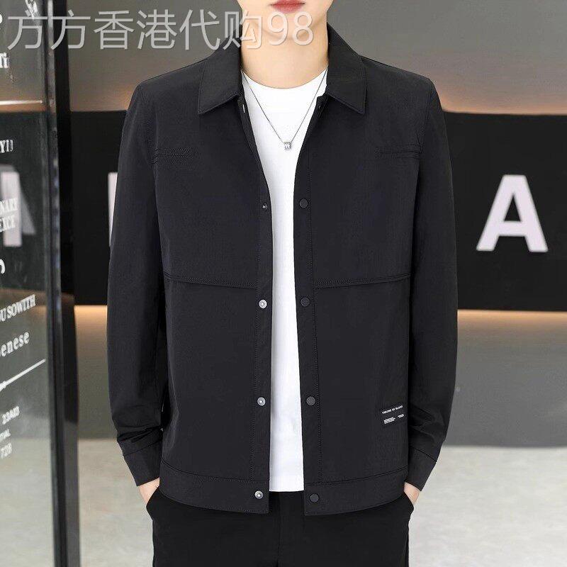 MK夹克男士外套春秋款翻领高端休闲帅气秋季薄款男士工装上衣服