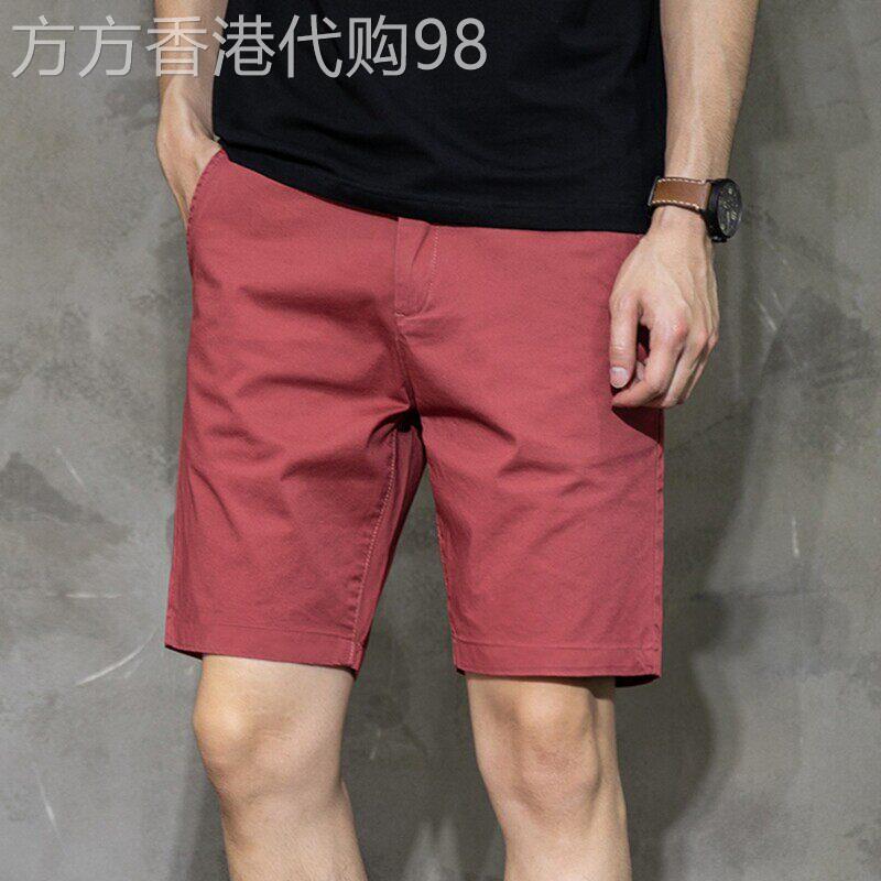 高端纯棉短裤男2026夏季薄款弹力中裤5分马裤休闲裤直筒五分裤子