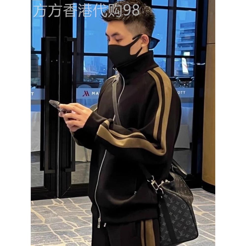 2025年新款潮流休闲运动套装男士韩版情侣宽松时尚外套长裤两件套